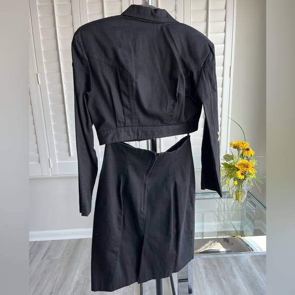 YOUNG EDWARDIAN Rare Vintage Black Two Piece Set Bolero Jacket/Skirt Size 9 - Picture 4 of 10